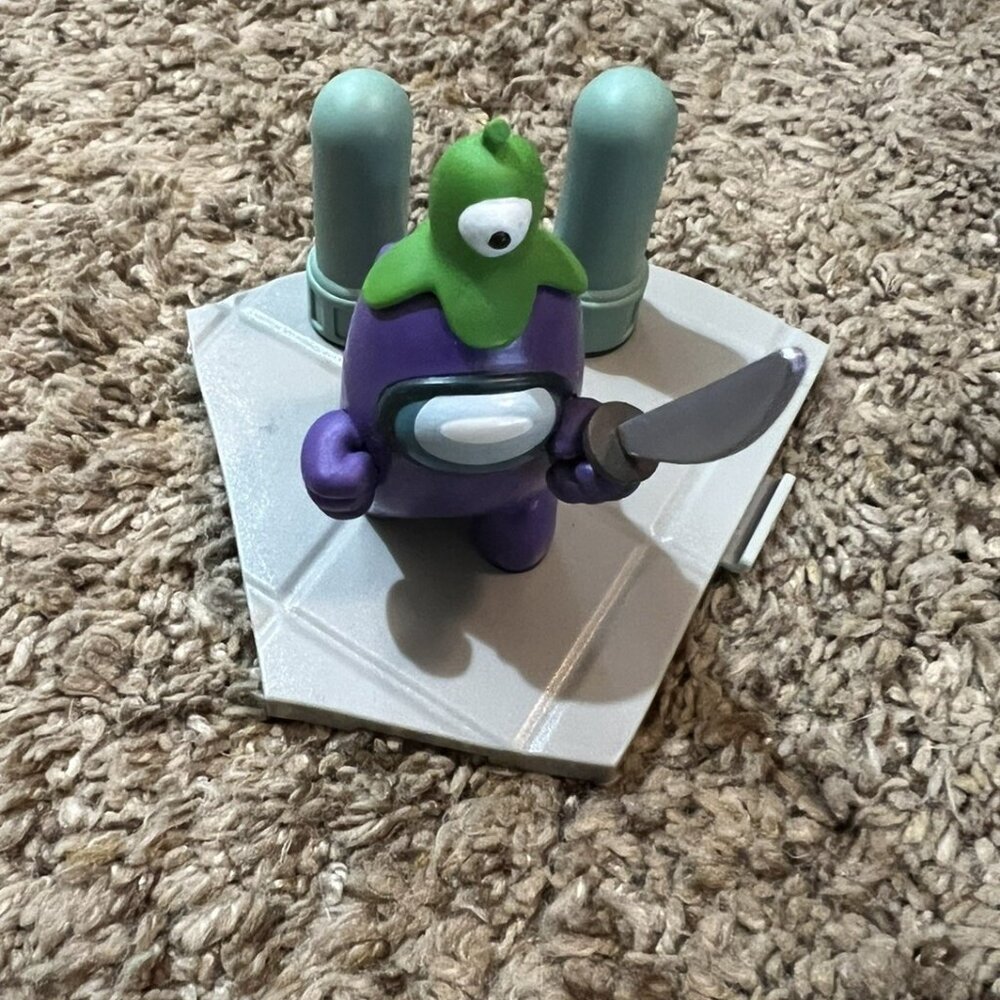 Among Us Craftable Buildable Action Figure, Purple Crew Member Diorama
